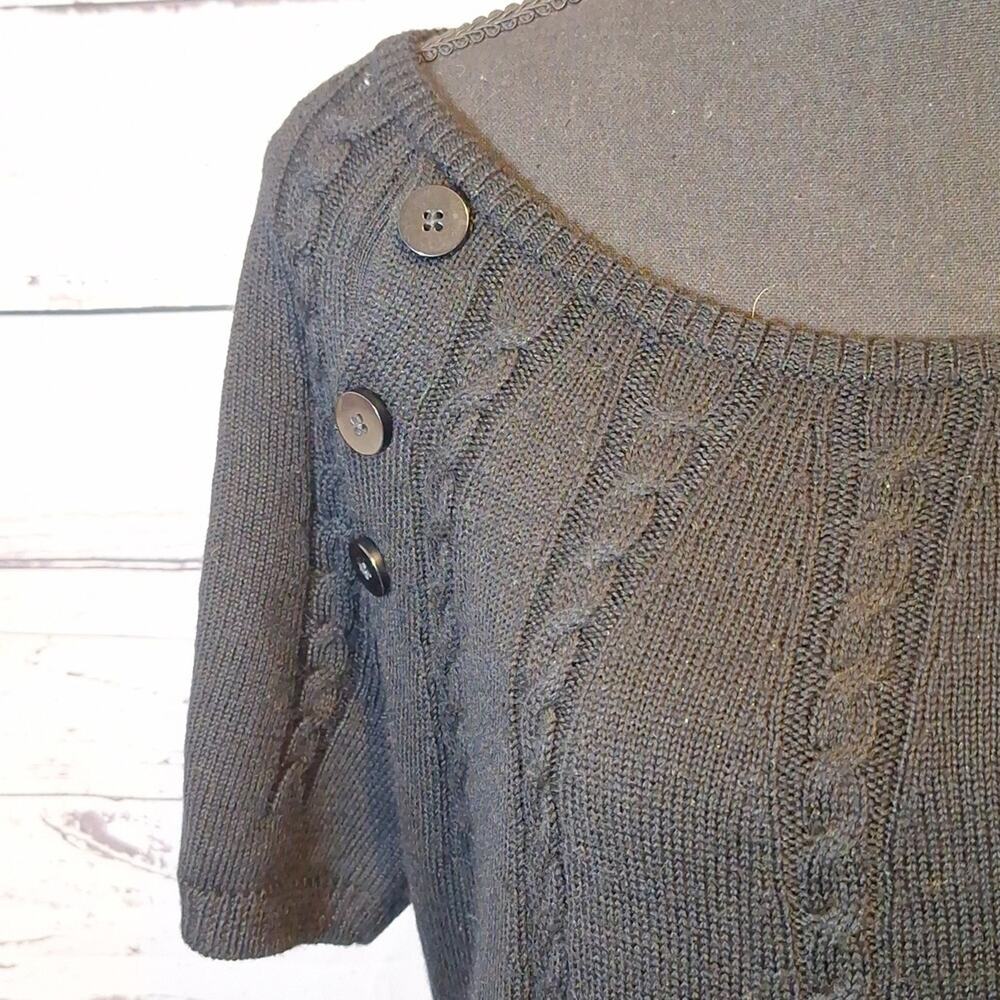 Calvin Klein Merino Wool Blend Cable Knit Stretch Sweater Dress SzL #1290 - Picture 3 of 6